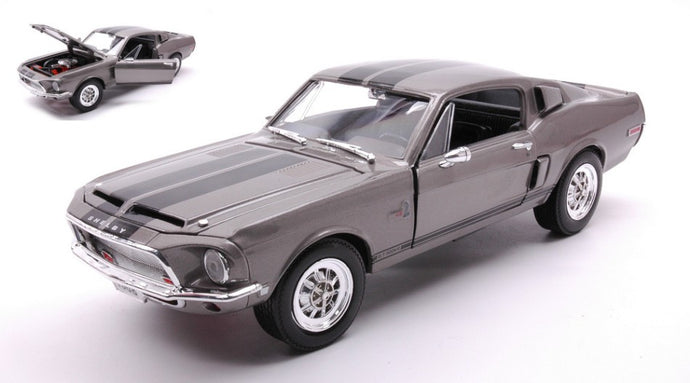 SHELBY MUSTANG GT-500KR TUNGSTEN GREY WITH BLACK STRIPES 1:18