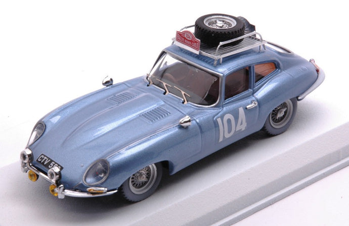 JAGUAR E-TYPE COUPE (night version) N 104 RALLY MONTECARLO 1965 H.PINDER - C.POLLARD LIGHT BLUE 1:43