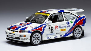 FORD ENGLAND ESCORT RS COSWORTH N 18 RALLY BOHEMIA 1996 V.BLAHNA - J.PELC WHITE BLUE RED 1:43