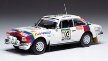 Indlæs billede til gallerivisning Peugeot 504 COUPE V6 #2 NICOLAS/GAMET RALLY WM COTE D IVOIRE 1978 hvid/rød/blå 1:43