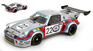 PORSCHE 911 CARRERA RSR 2.1L TURBO TEAM MARTINI RACING N 22 2nd 24h LE MANS 1974 G.VAN LENNEP - H.MULLER SILVER RED BLUE 1:12