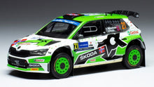 Indlæs billede til gallerivisning Skoda FABIA RALLY2 EVO #21 MIKKELSEN/ERIKSEN WM RALLY ESTLAND 2022 hvid/grøn/sort 1:43