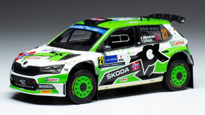 Skoda FABIA RALLY2 EVO #21 MIKKELSEN/ERIKSEN WM RALLY ESTLAND 2022 hvid/grøn/sort 1:43