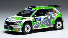 Indlæs billede til gallerivisning SKODA FABIA RALLY2 EVO N 27 RALLY ESTLAND 2022 E.LINDHOLM - R.HAMALAINEN GREEN WHITE GREY 1:43