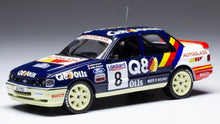 Indlæs billede til gallerivisning Ford SIERRA RS COSWORTH #8 DELECOUR/GRATALOUP RALLYE RAC LOMBARD 1991 blå/hvid/rød 1:43