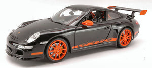 PORSCHE 911 GTR 3 RS 2007 BLACK WITH ORANGE STRIPES 1:18