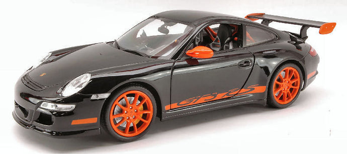 PORSCHE 911 GTR 3 RS 2007 BLACK WITH ORANGE STRIPES 1:18
