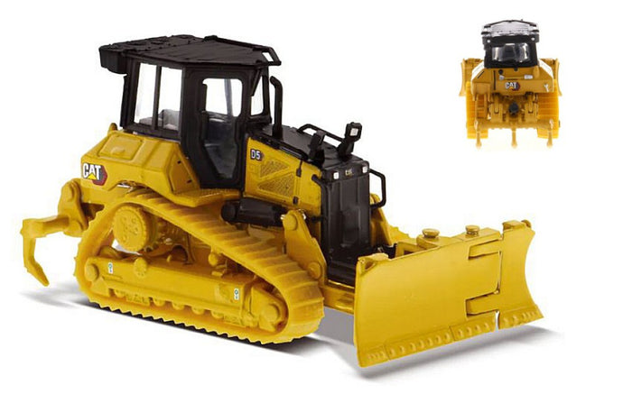 CATERPILLAR CATD5 DOZER RUSPA CINGOLATA - SCRAPER TYPE TRACTOR YELLOW BLACK 1:87
