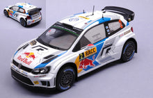 Indlæs billede til gallerivisning VOLKSWAGEN POLO R WRC RED BULL N 2 RALLY CATALUNYA 2014 J.M.LATVALA - M.ANTTILA WHITE BLUE YELLOW 1:24