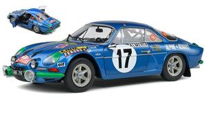 RENAULT ALPINE A110 1600S (night version) N 17 RALLY MONTECARLO 1972 B.DARNICHE - A.MAHE BLUE MET 1:18