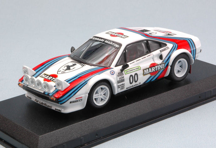 FERRARI 308 GTB COUPE MARTINI TEAM MAKELA AUTO TUNING (night version) N 00 HISTORY RALLY FINLANDIA 2009 WHITE 1:43