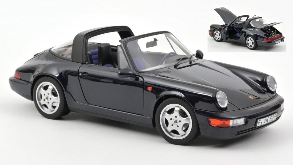 PORSCHE 911 CARRERA 4 TARGA 1991 BLUE METALLIC 1:18