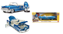 Indlæs billede til gallerivisning Cadillac ELDORADO 1956- M&amp;Ms BLUE + FIGUUR blå metallic 1:24