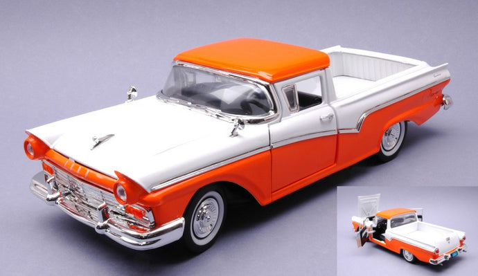 FORD RANCHERO 1957 WHITE/ORANGE 1:18