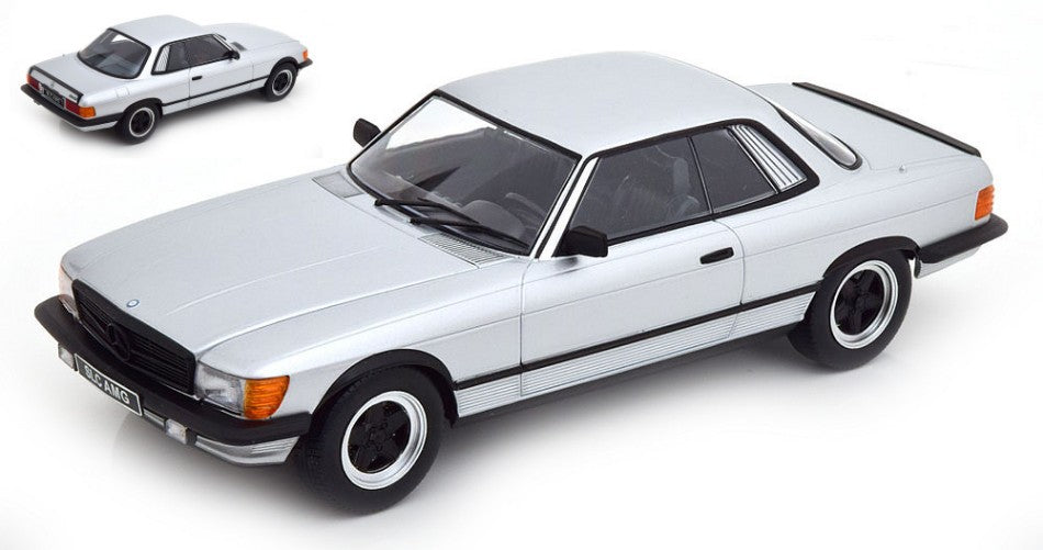 MERCEDES 500 SLC 1985 SILVER/MATT BLACK 1:18