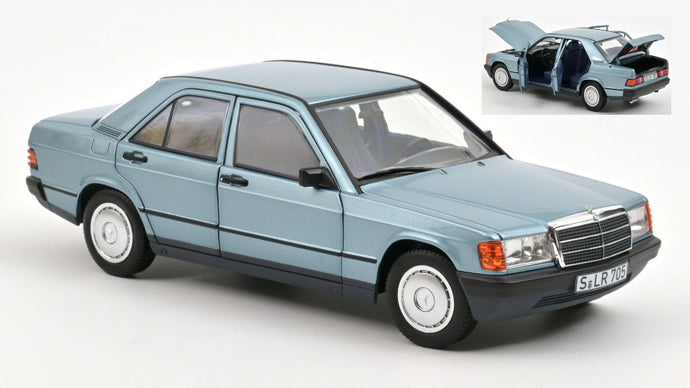 MERCEDES 190 E 1984 LIGHT BLUE METALLIC 1:18