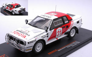 Toyota CELICA TWIMCAM TURBO (TA64) #21 KANKKUNEN/GALLAGHER SAFARI RALLY 1985 hvid/rød 1:24