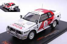 Indlæs billede til gallerivisning Toyota CELICA TWIMCAM TURBO (TA64) #3 WALDEGARD/THORSZELIUS SAFARI RALLY 1985 hvid/rød 1:24
