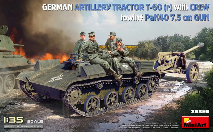 GERMAN ARTILLERY TRACTOR T-60 (r) W/PAK40 GUN & CREW KIT 1:35