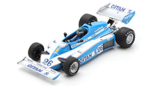 Indlæs billede til gallerivisning Ligier JS7 #26 JACQUES LAFFITE WINNER SWEDEN GP 1977 blå/hvid 1:18