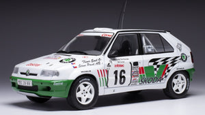 Skoda FELCIA KIT CAR #16 TRINER/STANC RALLYE TOUR DE CORSE 1995 hvid/grøn 1:18