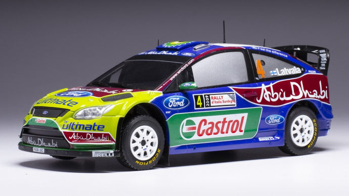 FORD ENGLAND FOCUS RS WRC09 N 4 WINNER RALLY SARDINIA ITALY 2009 J.M.LATVALA - M.ANTTILA BLUE RED GREEN 1:24