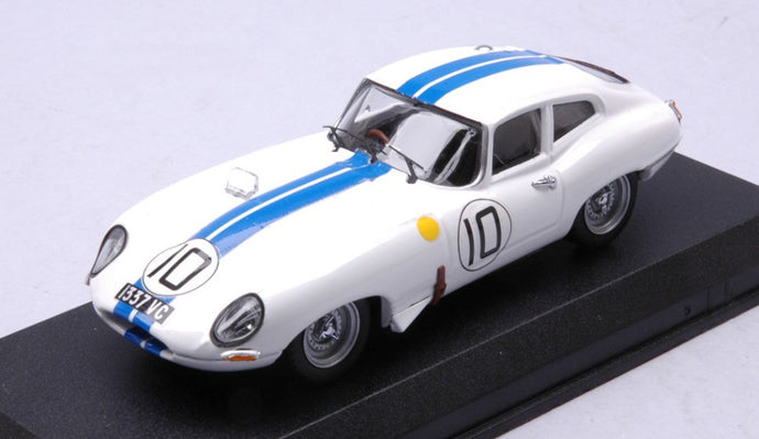 JAGUAR E-TYPE 3.8L S6 COUPE TEAM BRIGGS CUNNINGHAM N 10 4th 24h LE MANS 1962 B.CUNNINGHAM - R.SALVADORI WHITE BLUE 1:43