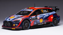 Indlæs billede til gallerivisning HYUNDAI i20 COUPE WRC MOBIS N 11 6th RALLY MONTECARLO 2022 T.NEUVILLE - M.WYDAEGHE 2 TONE BLUE RED 1:18
