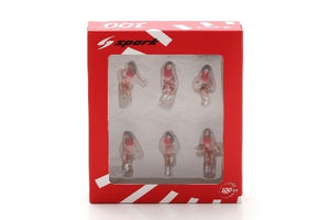 FIGURES SET 6X GRID GIRLS 1990s PINK RED 1:43