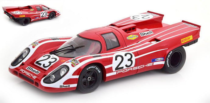 PORSCHE 917K 4.9L TEAM SALZBURG N 23 WINNER 24h LE MANS 1970 HANS HERRMANN - RICHARD ATTWOOD RED WHITE 1:18