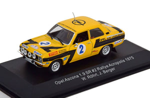 OPEL ASCONA 1.9 SR N 2 RALLY ACROPOLIS 1975 W.ROHRL - J.BERGER YELLOW BLACK 1:43