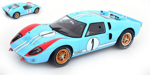 FORD USA GT40 MKII 7.0L V8 TEAM SHELBY AMERICAN INC. N 1 2nd (BUT REALLY WINNER) 24h LE MANS 1966 K.MILES - D.HULME LIGHT BLUE 1:12