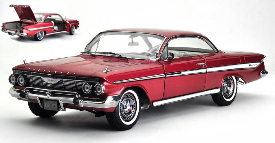 CHEVROLET IMPALA SPORT COUPE' 1961 MAROON 1:18