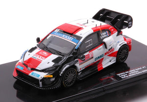 TOYOTA YARIS GR RALLY1 TEAM TOYOTA GAZOO RACING WRT N 1 2nd RALLY MONTECARLO 2022 SEBASTIAN OGIER - BENJAMIN VEILLAS WHITE RED BLACK 1:43