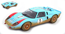 Indlæs billede til gallerivisning Ford GT40 MK II #1 MILES/HULME 1966 - DIRTY VERSION lys blå/rød/hvid 1:12