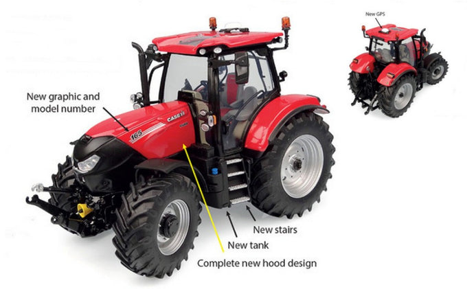 CASE-IH PUMA 165 CVX DRIVE TRACTOR 2022 RED BLACK 1:32