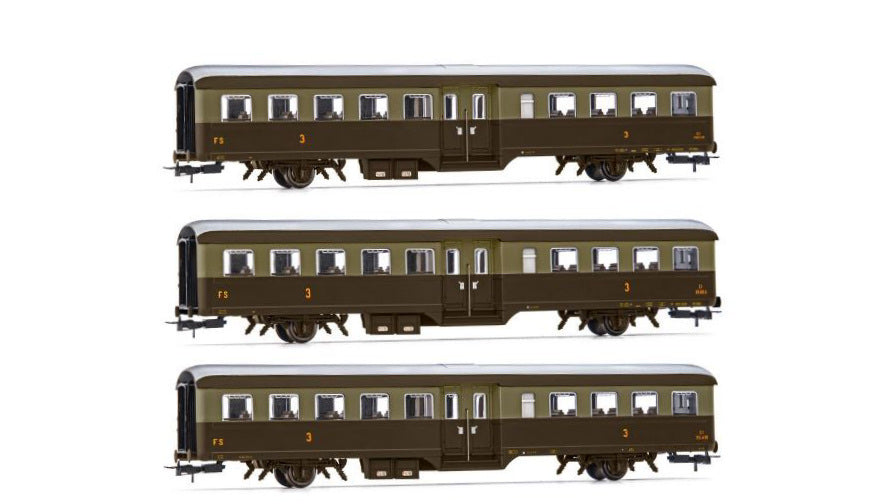 FS 3-UNIT PACK CORBELLINI 1947 COACHES 2-AXLE CASTANO ISAB.EP.V-VI 1:87