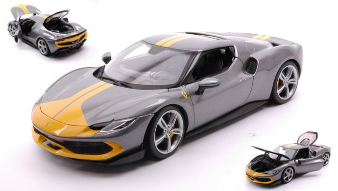 FERRARI 296 GTB SILVER/YELLOW 1:18