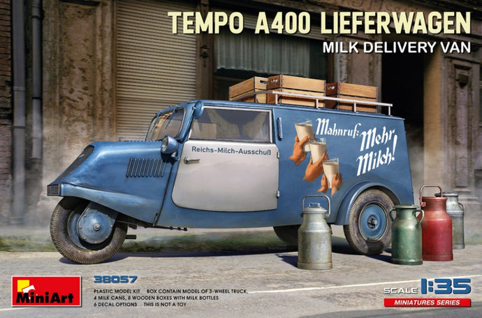TEMPO A400 LIEFERWAGEN 3-WHEELS MILK DELIVERY VAN 1962 / 1:35
