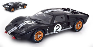 FORD USA GT40 MKII 7.0L V8 TEAM SHELBY AMERICAN INC. N 2 WINNER 24h LE MANS 1966 BRUCE McLAREN - CHRIS AMON BLACK SILVER 1:12