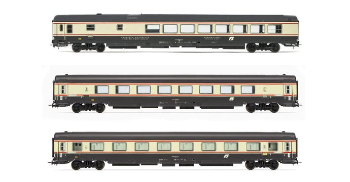 FS 3-UNITS PETRUZZELLI MILANO-BARI C BANDIERA LIVERY EPOCA V 1:87