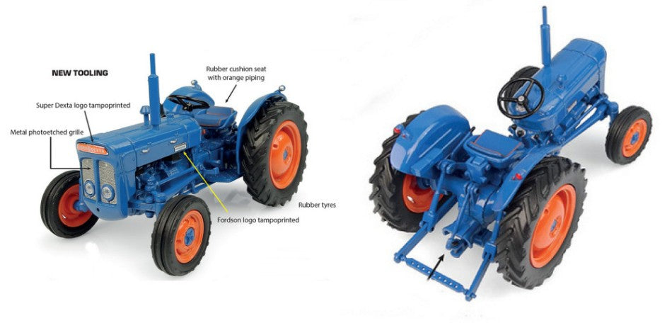 FORDSON SUPER DEXTA TRACTOR 1962 BLUE ORANGE 1:32