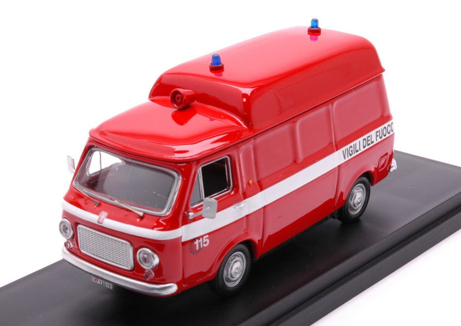 FIAT 238 TETTO ALTO AMBULANZA VIGILI DEL FUOCO 1970 RED 1:43