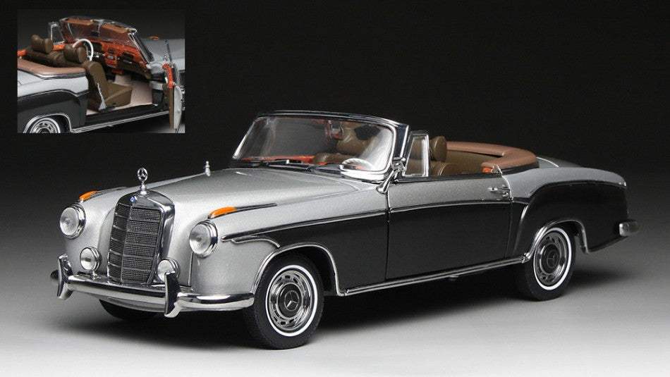 MERCEDES 220 SE CABRIO 1960 GREY/DARK GREY 1:18