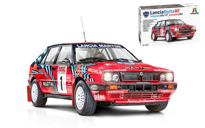 LANCIA DELTA HF INTEGRALE 16V MARTINI N 1 WINNER RALLY SANREMO 1989 MIKI BIASION - TIZIANO SIVIERO + N 5 RALLY SANREMO 1989 D.AURIOL - B.OCCELLI / 1:12