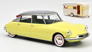Citroen DS 19 1960 & CARAVAN DIGUE PANORAMIC gul/grå 1:18