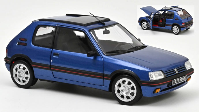 PEUGEOT 205 GTi 1.9 WITH WINDOWROOF 1992 MIAMI BLUE 1:18