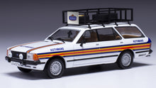 Indlæs billede til gallerivisning FORD ENGLAND GRANADA MKII TOURER TEAM ROTHMANS RALLY ASSISTANCE 1980 WHITE BLUE YELLOW 1:43