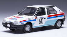 Indlæs billede til gallerivisning Skoda FAVORIT 136L #50 BERGER/JAKUBEC RALLY BOHEMIA 1989 hvid/blå/rød 1:43