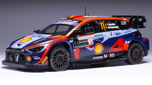 Indlæs billede til gallerivisning HYUNDAI i20 N RALLY1 TEAM SHELL MOBIS WRT N 11 3rd RALLY MONTECARLO 2023 THIERRY NEUVILLE - MARTIJN WYDAEGHE 2 TONE BLUE RED 1:18